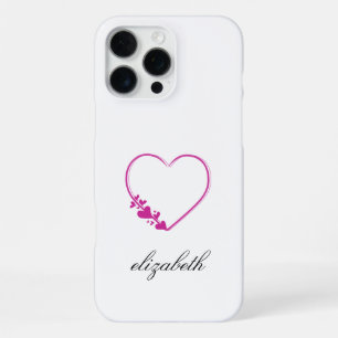 red heart shape withe background personalised iPhone 16 pro max case
