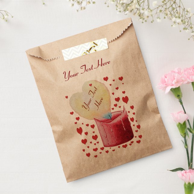 red heart shaped flame romantic wedding favour bags (Sealed)