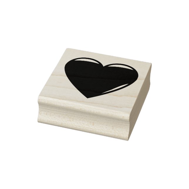 Red heart shaped, love heart, rubber stamp (Stamp)
