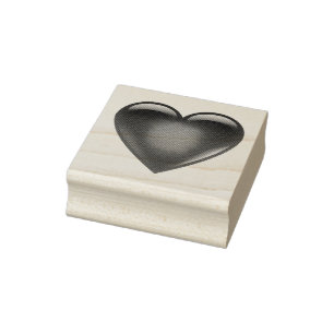 Red heart shaped, love heart, rubber stamp