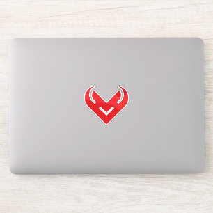 Red Heart Shaped Minimalist V Letter