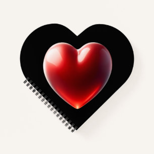 Red Heart Shaped Notebook