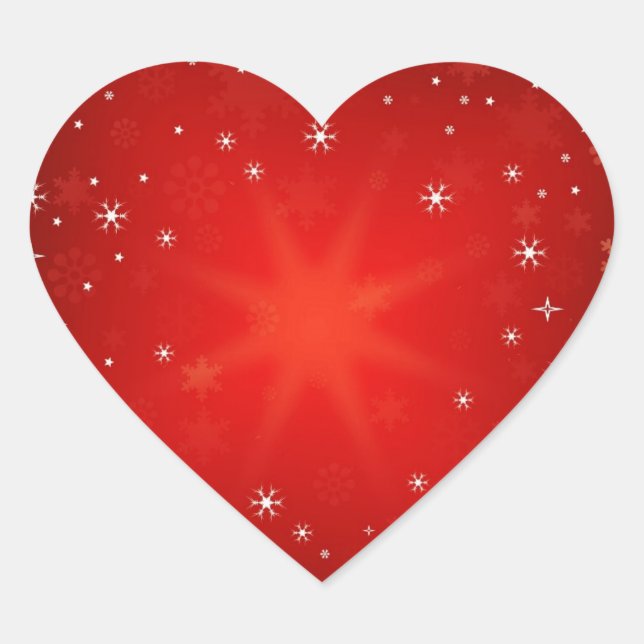 Red Heart Shaped  Sticker (Front)