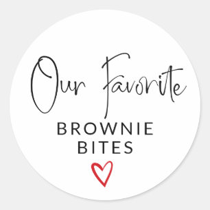 Red Heart Signature Script Our Favourite Wedding Classic Round Sticker