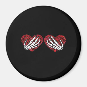 Red Heart Skeleton Hands Classic Magnet