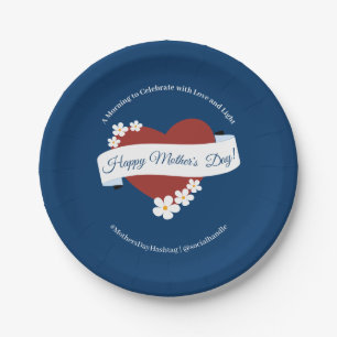 Red Heart Small Business Happy Mother's Day Event Paper Plate