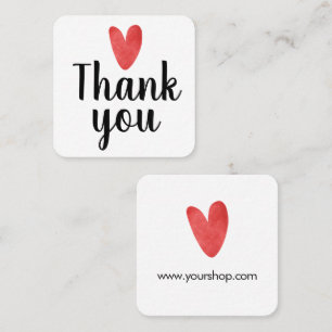 Red Heart Small Business Thank You Insert Card
