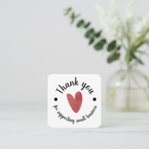 Red Heart Small Business Thank You Insert Card