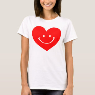 Red Heart Smiling Face T-Shirt