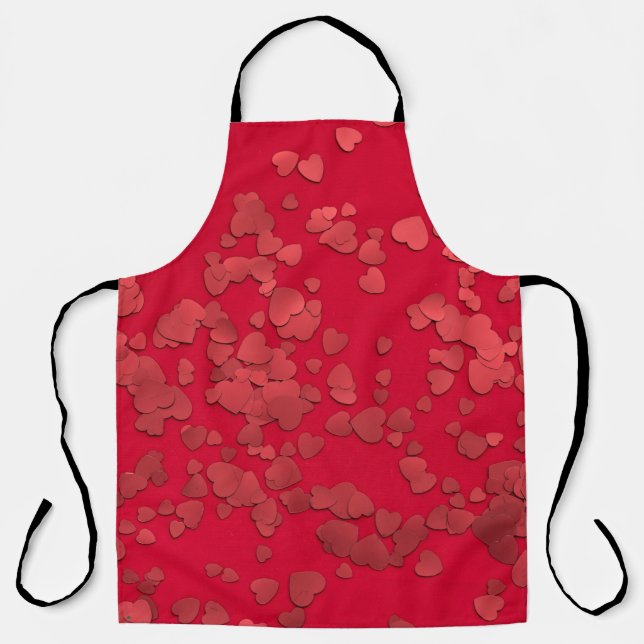 Red heart sticker digital apron (Front)