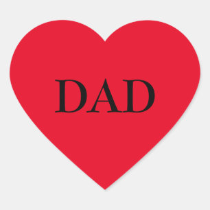 Red Heart Sticker saying MOM