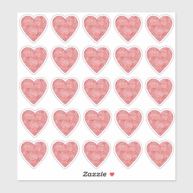 Red Heart Stickers (Sheet)