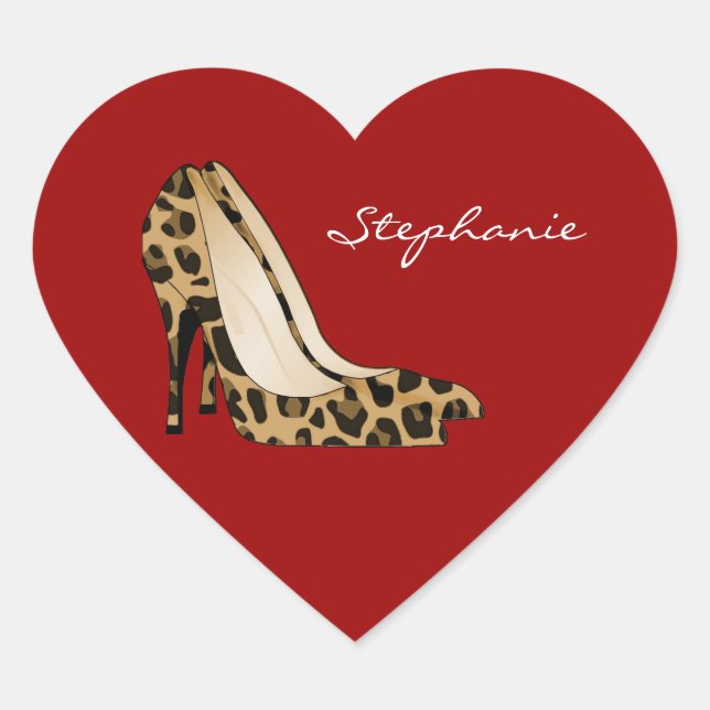 Red Heart & Stiletto Heels Sticker (Front)