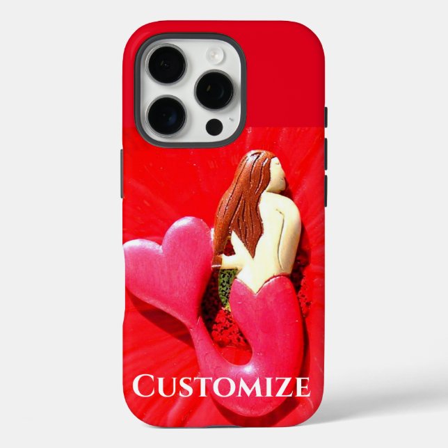 red heart-tailed mermaid Case-Mate iPhone case (Back)