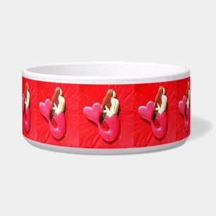 red heart-tailed mermaids