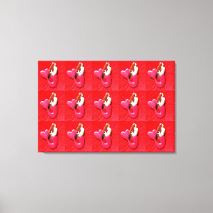red heart-tailed mermaids canvas print