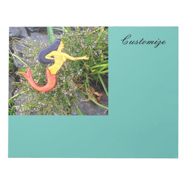 Red Heart-tailed Sirena Mermaid Notepad (Front)
