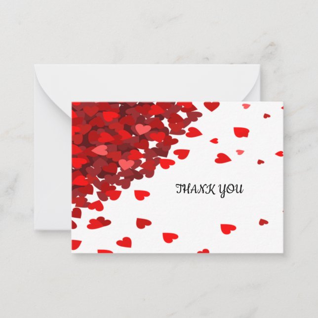 Red Heart Thank You Cards (Front)