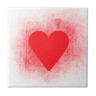 Red heart tile