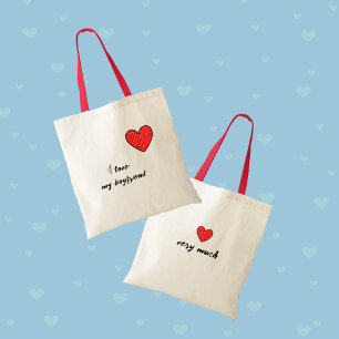 Red heart tote bag