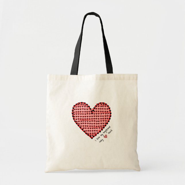Red heart  tote bag (Front)