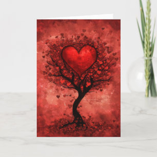 Red Heart Tree Holiday Card