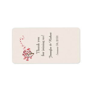 Red Heart Tree on Ivory Lip Balm Label