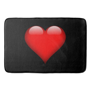 Red Heart Trendy Love Wedding Bath Mat