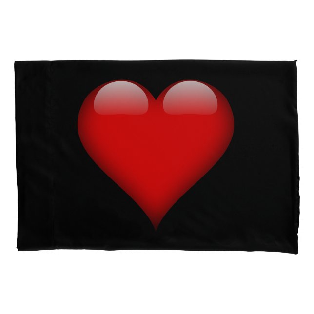 Red Heart Trendy Love Wedding Pillowcase (Front)