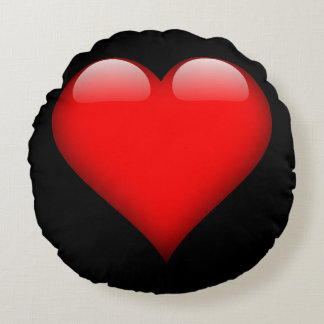 Red Heart Trendy Love Wedding Round Cushion