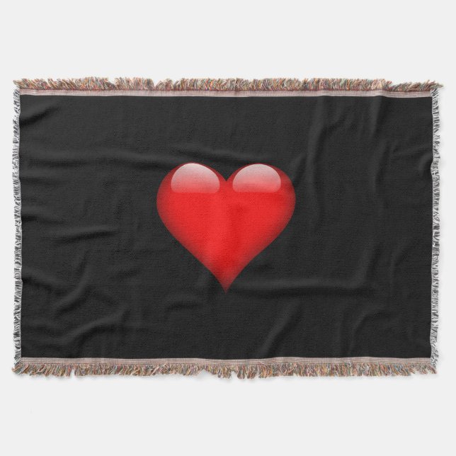 Red Heart Trendy Love Wedding Throw Blanket (Front)
