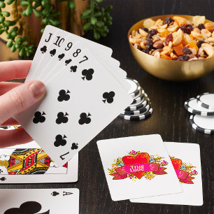 Red Heart True Love Playing Cards
