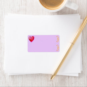 Red Heart Valentine Address Labels