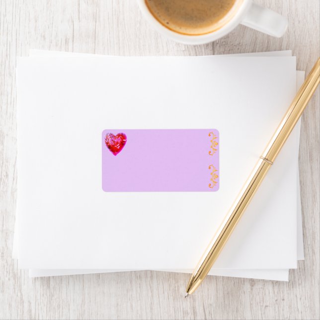 Red Heart Valentine Address Labels (Insitu)
