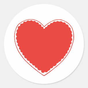 Red Heart Valentine Classic Round Sticker