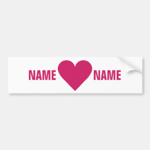 Red Heart Valentine custom bumpersticker Bumper Sticker