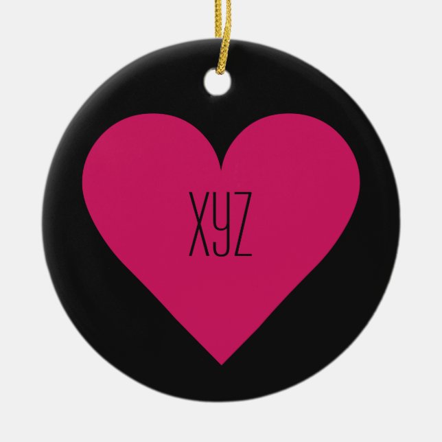 Red Heart Valentine custom ornament (Front)