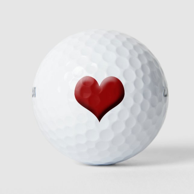 Red Heart Valentine Golf Balls (Front)