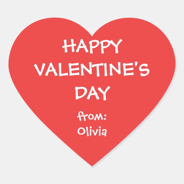 Red heart valentine personalised gift tag (Front)