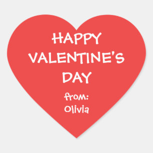 Red heart valentine personalised gift tag