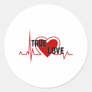 Red Heart Valentine s Day Occasion true love Classic Round Sticker