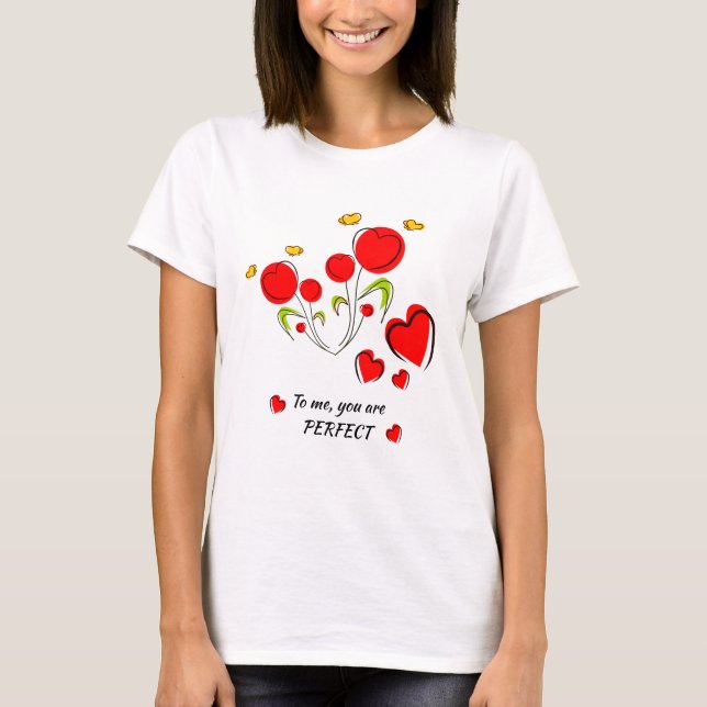 Red heart Valentine T-Shirt (Front)