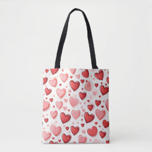 Red heart Valentine's Day collage Tote Bag