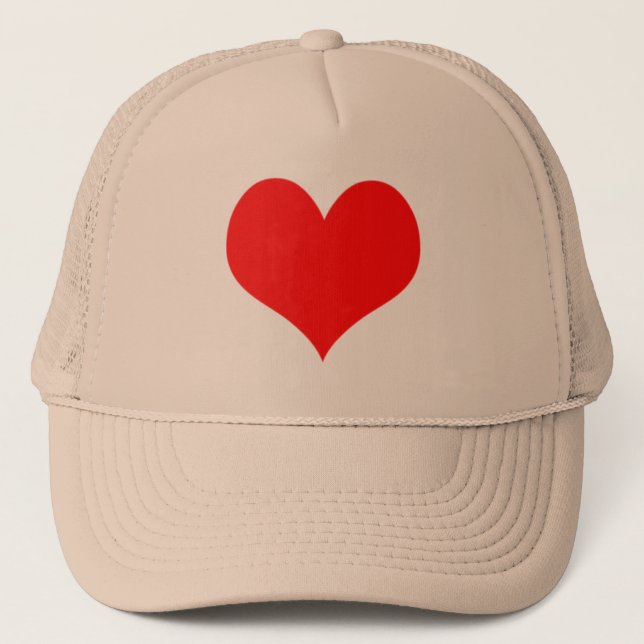 Red Heart Valentines Day Design Trucker Hat (Front)