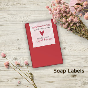 Red Heart Valentine's Day Handmade Artisan Soap Rectangular Sticker