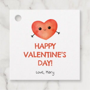 Red Heart Valentine's Day label