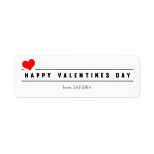 Red Heart Valentine's Day Label