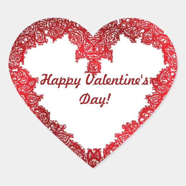 Red heart Valentine's day Sticker (Front)