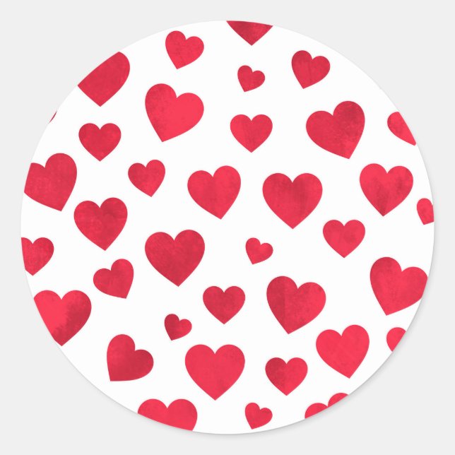 Red Heart Valentines Day Sticker (Front)
