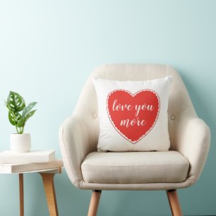Red Heart Vintage Valentine Love You More Cushion